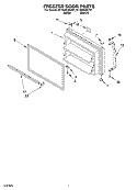 FREEZER DOOR Diagram and Parts List for RT18AKXKQ01  Roper Refrigerator