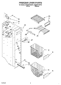 FREEZER LINER Diagram and Parts List for KSRD27FKBT01  KitchenAid Refrigerator