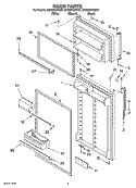 DOOR PARTS Diagram and Parts List for ET8CHKXKT07  Whirlpool Refrigerator