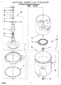 AGITATOR, BASKET AND TUB Diagram and Parts List for 6LSP8255BW0  Whirlpool Washer