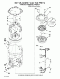 MOTOR, BASKET AND TUB PARTS Diagram and Parts List for WTW8800YC0  Whirlpool Washer
