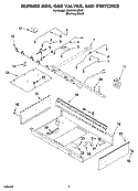 BURNER BOX, GAS VALVES, AND SWITCHES, OPTIONAL PARTS Diagram and Parts List for KGCP487JSS07  KitchenAid Cooktop
