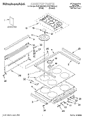 COOKTOP, LITERATURE Diagram and Parts List for KGRT600HAL3  KitchenAid Range