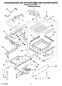 EVAPORATOR, ICE CUTTER GRID AND WATER PARTS Diagram and Parts List for KUIC15PRTS1  KitchenAid Ice Maker