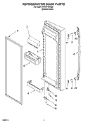 REFRIGERATOR DOOR PARTS Diagram and Parts List for 5VES3FHGRS00  Whirlpool Refrigerator