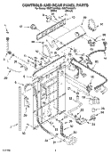 CONTROLS AND REAR PANEL PARTS Diagram and Parts List for 7MWT73520SQ0  Whirlpool Washer