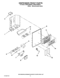 DISPENSER FRONT PARTS Diagram and Parts List for BRS62CRBNA01  Whirlpool Refrigerator
