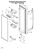 REFRIGERATOR DOOR PARTS Diagram and Parts List for 7GS6SHEXPQ00  Whirlpool Refrigerator