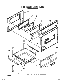 DOOR AND DRAWER Diagram and Parts List for RF310PXXW1  Whirlpool Range