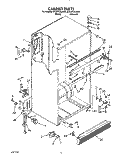 CABINET Diagram and Parts List for ET22PKXZW00  Whirlpool Refrigerator