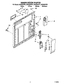 INNER DOOR PARTS Diagram and Parts List for DU850SWPQ1  Whirlpool Dishwasher
