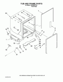 TUB AND FRAME PARTS Diagram and Parts List for KUDE60FVPA1  KitchenAid Dishwasher
