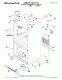 CABINET PARTS Diagram and Parts List for KBFS20EVBL5  KitchenAid Refrigerator