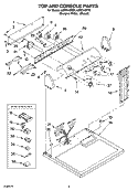 TOP AND CONSOLE PARTS Diagram and Parts List for LER7648PT0  Whirlpool Dryer