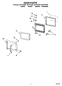 DOOR PARTS Diagram and Parts List for MH9181XMB1  Whirlpool Microwave