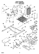 UNIT PARTS Diagram and Parts List for 7GS2SHAXMS00  Whirlpool Refrigerator