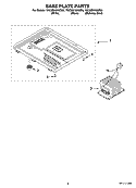 BASE PLATE PARTS Diagram and Parts List for YKCMS1555SS0  KitchenAid Microwave