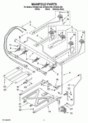 MANIFOLD PARTS Diagram and Parts List for GFG464LVQ0  Whirlpool Range