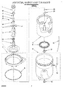 AGITATOR, BASKET AND TUB Diagram and Parts List for KAWE577BWH0  KitchenAid Washer