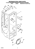 REFRIGERATOR LINER PARTS Diagram and Parts List for KSCS23FSBL00  KitchenAid Refrigerator