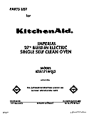 COVER Diagram and Parts List for KEBI171WBL2  KitchenAid Wall Oven