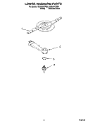 LOWER WASHARM PARTS Diagram and Parts List for GU2548XTPS6  Whirlpool Dishwasher