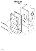 DOOR PARTS, OPTIONAL PARTS (NOT INCLUDED) Diagram and Parts List for EV200FXMQ00  Whirlpool Freezer