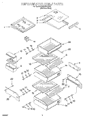 REFRIGERATOR SHELF Diagram and Parts List for KSSS48QHX00  KitchenAid Refrigerator