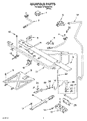MANIFOLD Diagram and Parts List for SF302BSKW0  Whirlpool Range