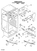 LINER PARTS Diagram and Parts List for ET8AHMXRT01  Whirlpool Refrigerator
