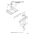COOKTOP AND MANIFOLD Diagram and Parts List for RF0100XRW2  Whirlpool Range