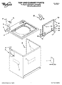 TOP AND CABINET PARTS Diagram and Parts List for LSN2000PG1  Whirlpool Washer