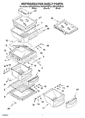 REFRIGERATOR SHELF Diagram and Parts List for KSRG22FKBL04  KitchenAid Refrigerator