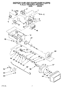 MOTOR AND ICE CONTAINER Diagram and Parts List for 4YED27DQFN04  Whirlpool Refrigerator