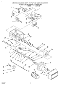 MOTOR AND ICE CONTAINER Diagram and Parts List for 8ED22PQXDN02  Whirlpool Refrigerator