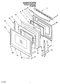 DOOR PARTS Diagram and Parts List for GS475LEMS1  Whirlpool Range