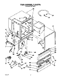 TUB Diagram and Parts List for DU9750XY1  Whirlpool Dishwasher