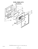 OVEN DOOR Diagram and Parts List for RB130PXK1  Whirlpool Wall Oven