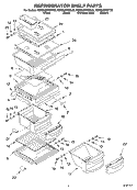 REFRIGERATOR SHELF Diagram and Parts List for KSRB22FHSS06  KitchenAid Refrigerator