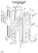 FREEZER DOOR Diagram and Parts List for RS22BRXBL01  Roper Refrigerator
