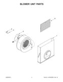 BLOWER UNIT PARTS Diagram and Parts List for KECD867XBL02  KitchenAid Cooktop