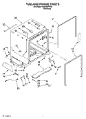 TUB AND FRAME PARTS Diagram and Parts List for KUDX03FTSS0  KitchenAid Dishwasher