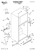 CABINET PARTS Diagram and Parts List for 5GR9SHKXLQ02  Whirlpool Refrigerator