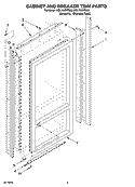 CABINET AND BREAKER TRIM PARTS Diagram and Parts List for KBLV36FPS02  KitchenAid Refrigerator