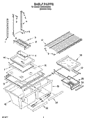 SHELF PARTS Diagram and Parts List for GT2SHKXMS04  Whirlpool Refrigerator
