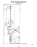 BRAKE AND DRIVE TUBE Diagram and Parts List for LA5380XSW1  Whirlpool Washer