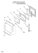 OVEN DOOR Diagram and Parts List for RBD276PDQ6  Whirlpool Wall Oven