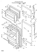DOOR Diagram and Parts List for RT14HDXGW01  Roper Refrigerator