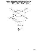 LOWER WASHARM AND STRAINER PARTS Diagram and Parts List for KUDP01FLWH6  KitchenAid Dishwasher