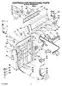 CONTROLS AND REAR PANEL PARTS Diagram and Parts List for 4KHTW4505TQ0  KitchenAid Washer